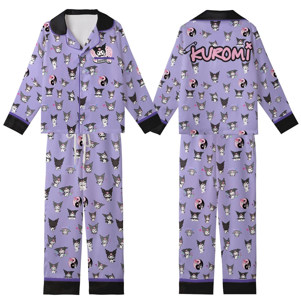 Kuromi All-over Print Kid Satin Pajamas Set (No Pocket)