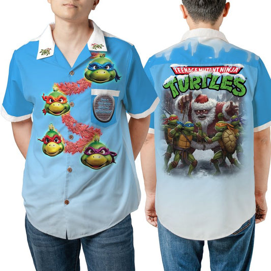 TMNT Christmas Pocket Hawaiian All-over Print Pocket Hawaiian Shirt
