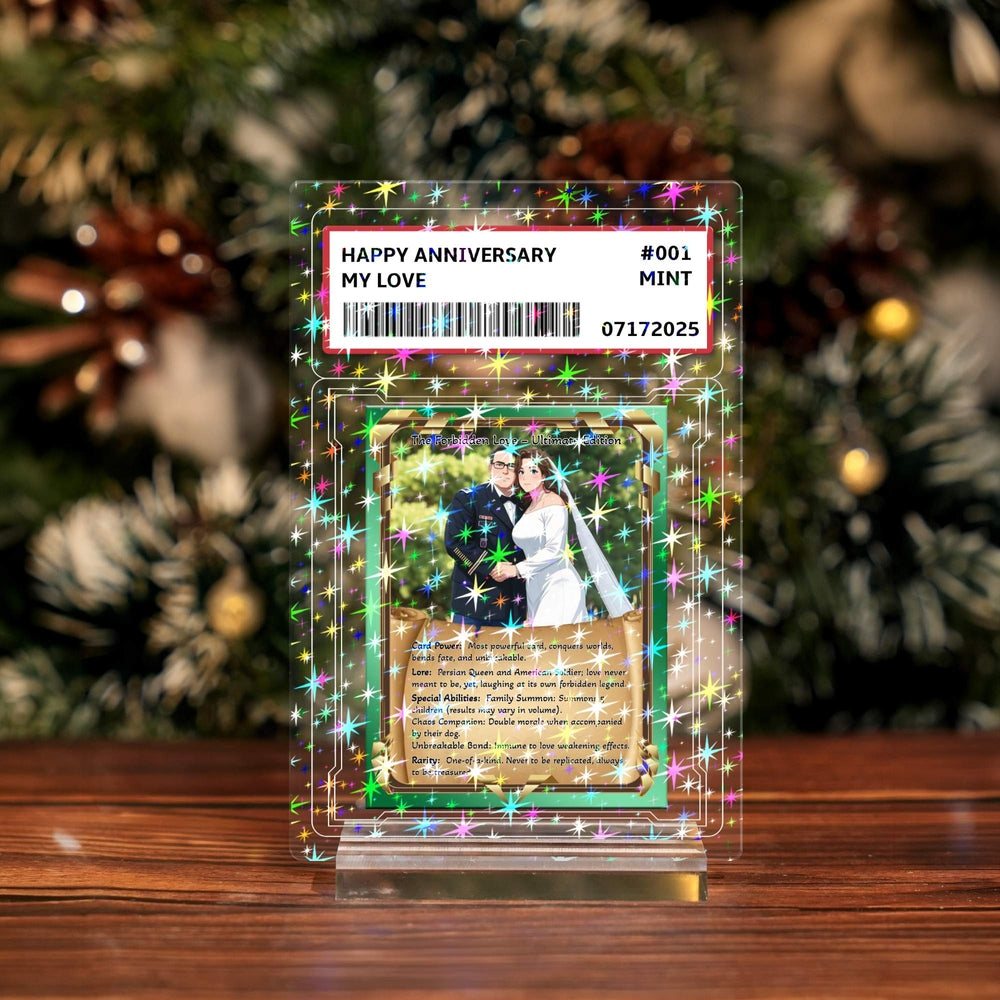 Fariz and Matt Anniversary Custom Shape Hologram Plaque