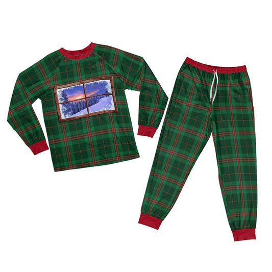 Winter Type-C All-over Print Kid Pajamas Long Sleeve Raglan