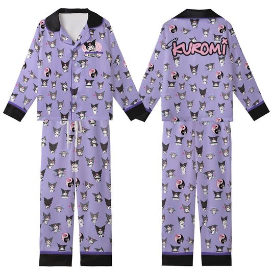 Kuromi All-over Print Kid Satin Pajamas Set (No Pocket)
